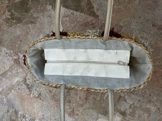 Capazo/Bolso Playa Esparto Flores