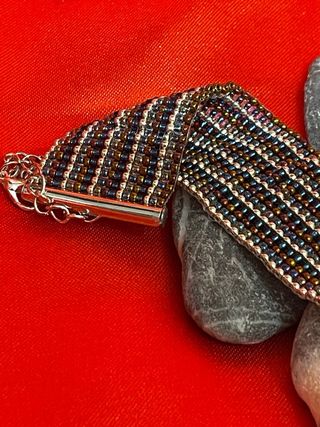 Bracciale perline multicolor e argento