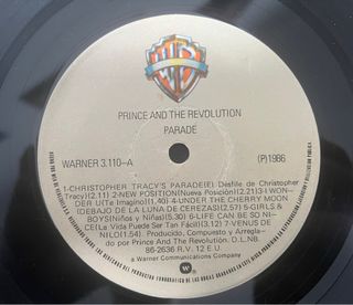 Prince Parade LP Venezuela 1986