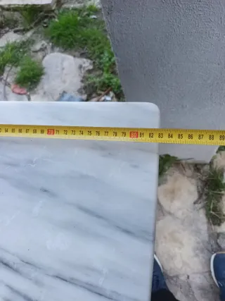 Mesa de jardín mármol y metal