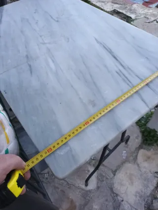 Mesa de jardín mármol y metal