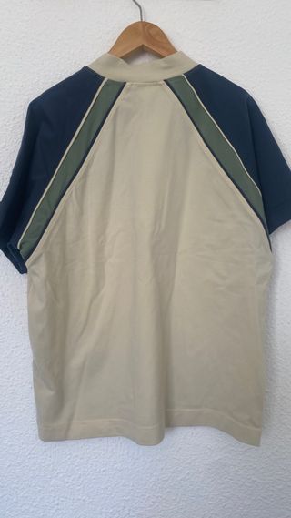 Polo Puma manga corta beige y azul