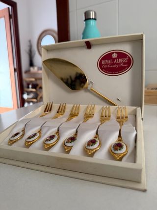 Royal Albert Set 6 Tenedores y Servidor