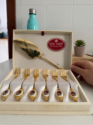 Royal Albert Set 6 Tenedores y Servidor