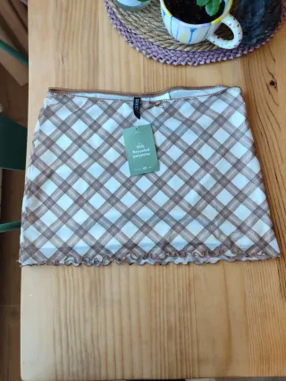 Minifalda H&M cuadros lencera