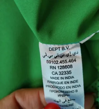 Gonna blu con cintura verde