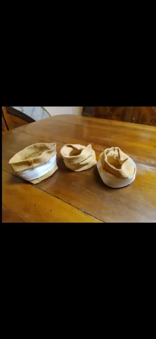 Set 3 contenitori stoffa beige/bianco