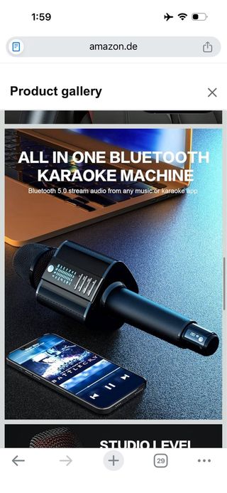 BONAOK Karaoke Microphone, Portable Wireless Bluet