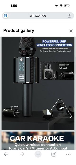 BONAOK Karaoke Microphone, Portable Wireless Bluet