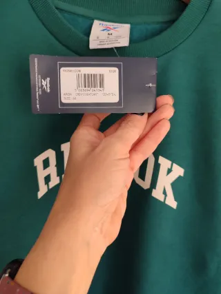 Sudadera Reebok verde talla M nueva