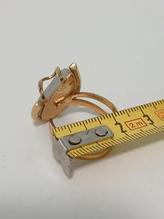 Anillo Gota Piedra clarita Ajustable Dorado