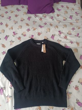 Jersey estructura de cuello redondo de hombre