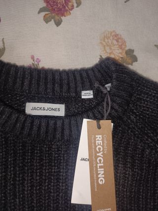 Jersey estructura de cuello redondo de hombre