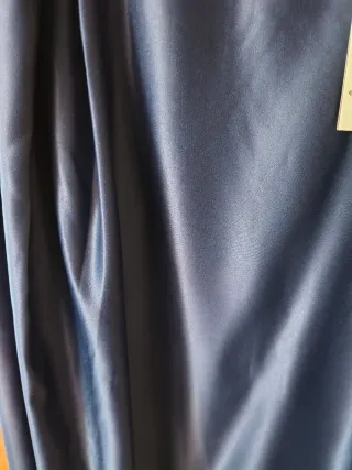 Falda larga raso azul marino fiesta Talla 42