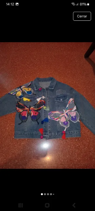 Chaqueta cazadora vaquera abalorios