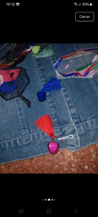 Chaqueta cazadora vaquera abalorios