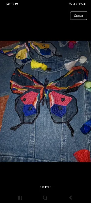 Chaqueta cazadora vaquera abalorios