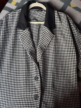 Blazer pata de gallo blanco y negro SHEIN | Nueva