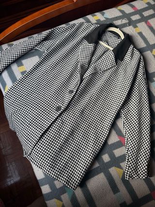 Blazer pata de gallo blanco y negro SHEIN | Nueva