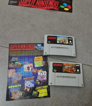 2 Videojuegos para Super Nintendo + 2 folletos