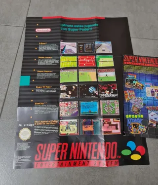 2 Videojuegos para Super Nintendo + 2 folletos