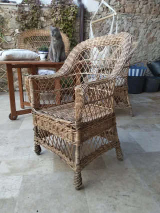 Silla de mimbre artesanal