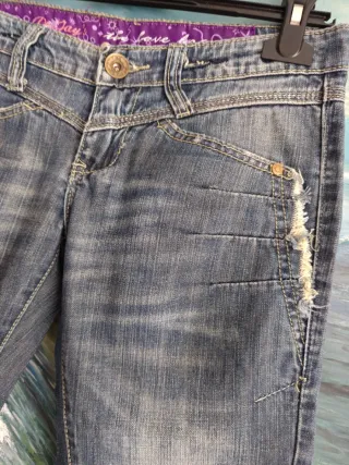 Bermuda vaquera vintage mujer XS 34 100% algodón