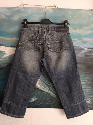 Bermuda vaquera vintage mujer XS 34 100% algodón