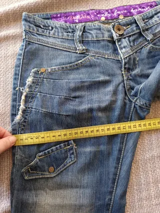 Bermuda vaquera vintage mujer XS 34 100% algodón