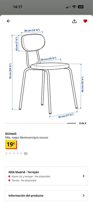 4 Sillas Negras Ikea Ostano