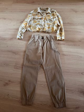 Camisa de Zara y pantalón de Bershka