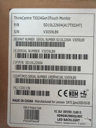 Monitor Lenovo ThinkCentre 24 Táctil