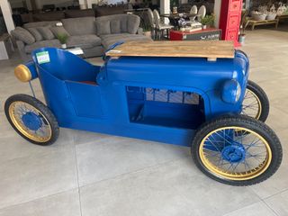 Barra stile auto vintage blu e oro