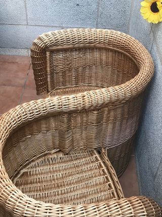 Sillón "Tú y Yo" de Mimbre Vintage