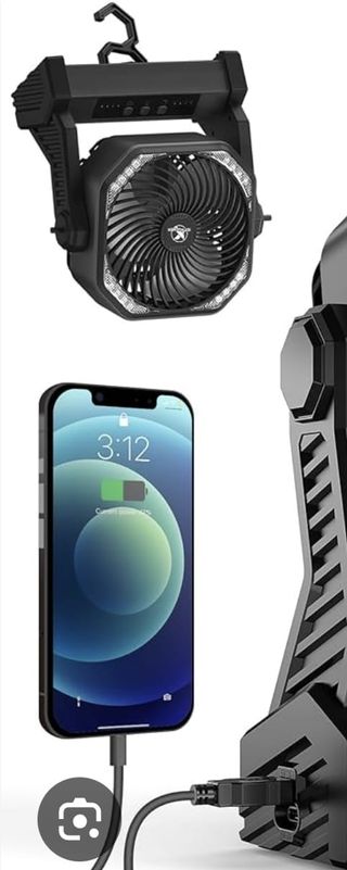 Ventilador portátil USB 20.000mAh con luz LED