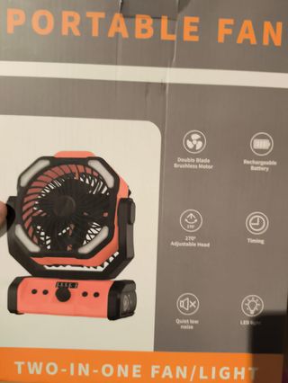 Ventilador portátil USB 20.000mAh con luz LED