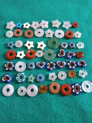 Lote 56 cuentas abalorios cristal vintage