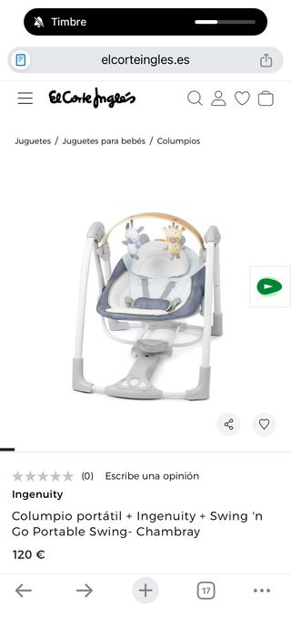 Columpio Ingenuity Swing 'n Go Portab