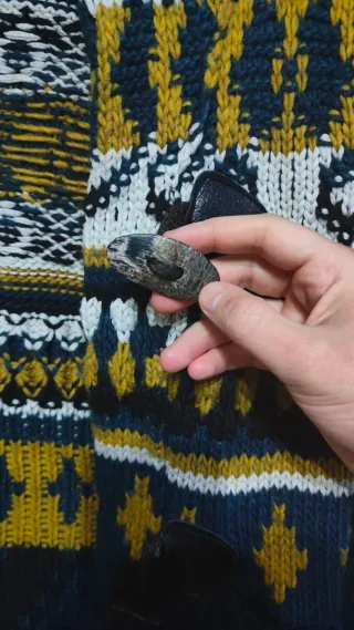 Chaqueta Zara Punto Azul y Amarillo