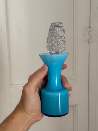 Jarrón decantador azul opal