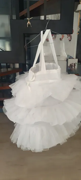 Cancán Fallera Niña Blanco