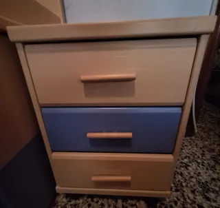 Conjunto Cama nido, somier y mesita de noche