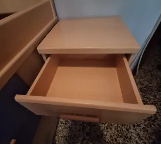 Conjunto Cama nido, somier y mesita de noche