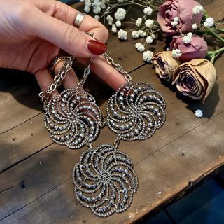 Collana con pendenti antichi in cut steel fine 800