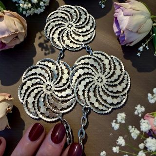 Collana con pendenti antichi in cut steel fine 800