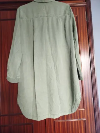 Vestido Camisa Zara Verde Oliva