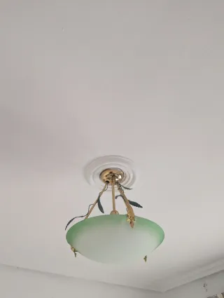 Ocasión Lámpara de techo dorada y verde