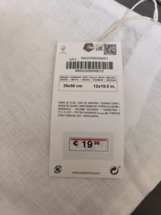 2 Fundas Cojín Rayas Beige y Rosa. Medidas 30 x 50