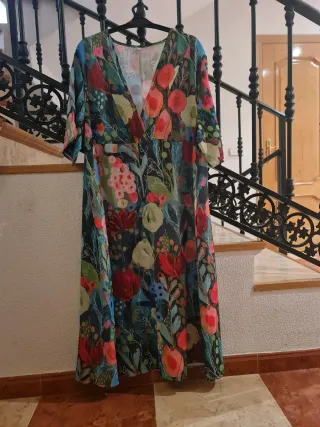 Vestido manga corta, estampado