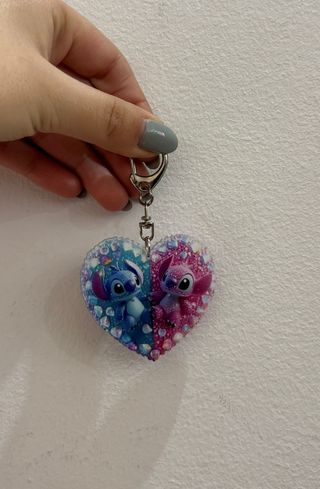 Porta chaves stich em forma de coração